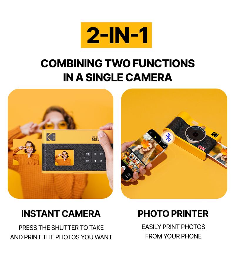 KODAK Mini Shot 2 ERA 4PASS Portable Photo Printer, 2.1x3.4 inches, 68 Sheets Bundle