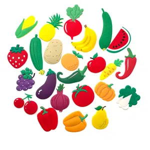 Fruit Fridge Magnets Vegetable Refrigerator Magnets Fruit Whiteboard Magnetic Stickers for Home Decoration 24 Pieces