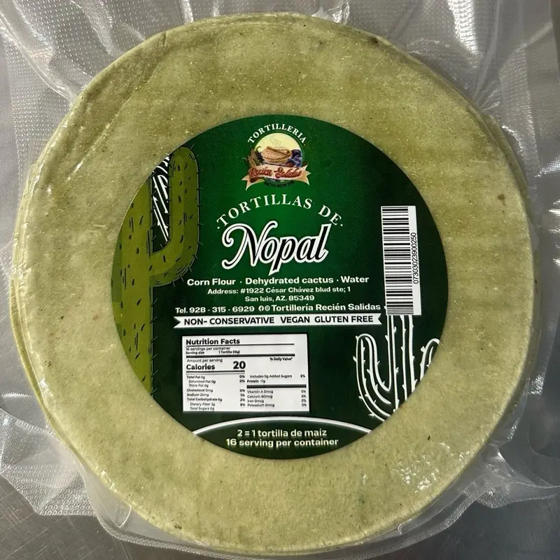 Nopal Tortilla de Nopal - Cactus, Gluten Free, Organic, Perfect for Daily Life Snack, Dry, Vegan Friendly without Preservatives