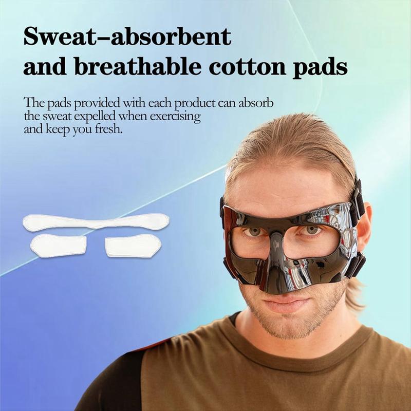Sports Face Guard, Nose Guard for Broken Nose, Basketball Football Softball Training Protect Shield, Black Close