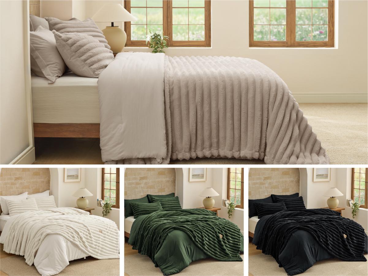 【Spring Glow Up】Bedsure 6 Pieces Gentlesoft 2-in-1 Comforter Set and Detachable Fluffy Blanket, All Season , SnapTech Design for Space Saving 【Spring Glow Up】Bedsure 6 Pieces Gentlesoft 2-in-1 Comforter Set and Detachable Fluffy Blanket, All Season , SnapTech Design for Space Saving