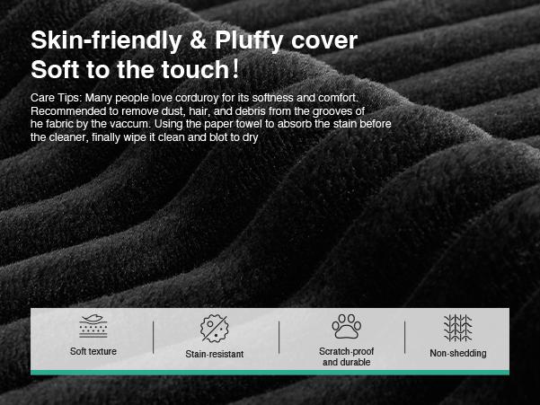 【4 Packages Shipping] Plush Corduroy Cloud Velvet Modular Couch with Chaise & Ottoman, No Assembly Required - L/U- Shaped Sectional Sofa Set with Flexible Configuration