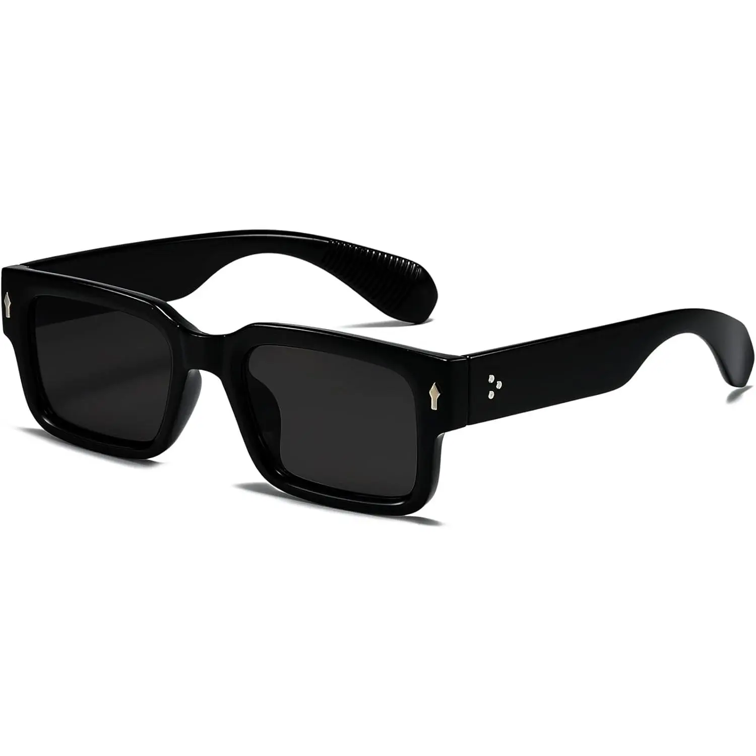 Unisex Modern Trendy Square Sunglasses - Bold Thick Rectangle UV-Resistant Frame, UV400 Protection, Color Lens Embellishment, Ideal for Holiday Parties & Outdoor Wear, Gifts for Women & Families