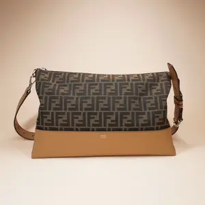 Pre-owned FENDI leather Shoulder Bags FF Messenger Brown Shoulder Bag