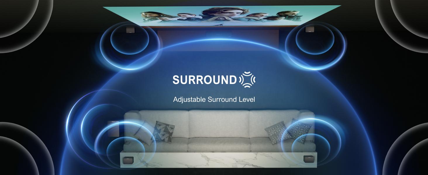 ULTIMEA Poseidon D70 7.1ch Soundbar with Wireless 6.5" Subwoofer, Surround Sound System for TV, App Control, 410W Peak Power, Soundbar for TV, Movie, Music, 4 Wired Surround Speakers, Bassx, Home Theater Sound System, Bluetooth, HDMI, AUX, APP Control