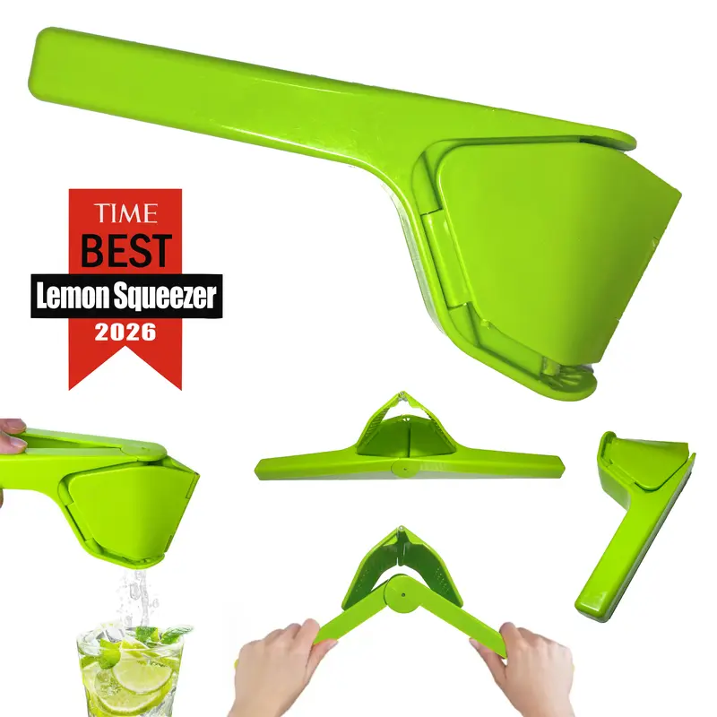 Wankam Food Grade Plastic Handheld Manual Juicer Squeezer - Smart Lever-Action Hinged Kitchen Utensil, Sturdy Efficient Durable Easy-to-Clean, 9in/3.4in (23cmx8.7cm), Fruit Prep for Lemons/Limes, Ideal for BBQs Outdoor & Commercial Use, 1-Piece