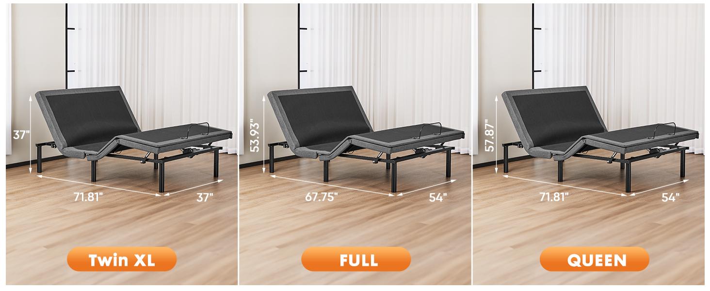 Electric Bed Ergonomic Adjustable Bed Frame with Wireless Remote, Head and Foot Incline, Zero Gravity Bed, Anti-Snore, Easy Assembly Electric Bed Ergonomic Adjustable Bed Frame with Wireless Remote, Head and Foot Incline, Zero Gravity Bed, Anti-Snore, Easy Assembly
