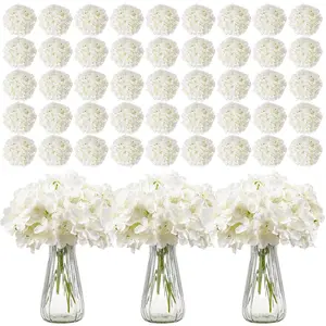 VEVOR Artificial Flowers,  305 pcs Real Looking White Silk Fake Hydrangea Bulk, White Faux Bridal Shower with Stems for DIY Wedding Bouquets, Home Centerpieces Arrangements, Party Tables Decorations