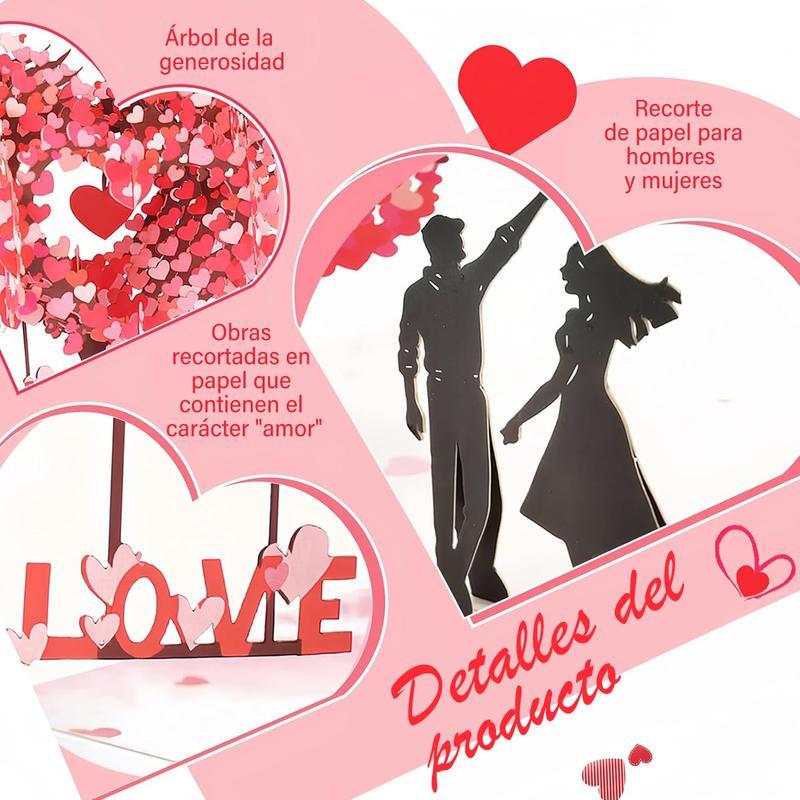 Pop Up Anniversary Card, 3D Valentine's Day Anniversary Card with Love Tree & Hearts - Wedding Card for Wife, Husband, or Couple | Romantic Gift for Anniversary, Valentine's, Birthday