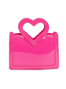 Heart to Heart Patent Handbag- Pink
