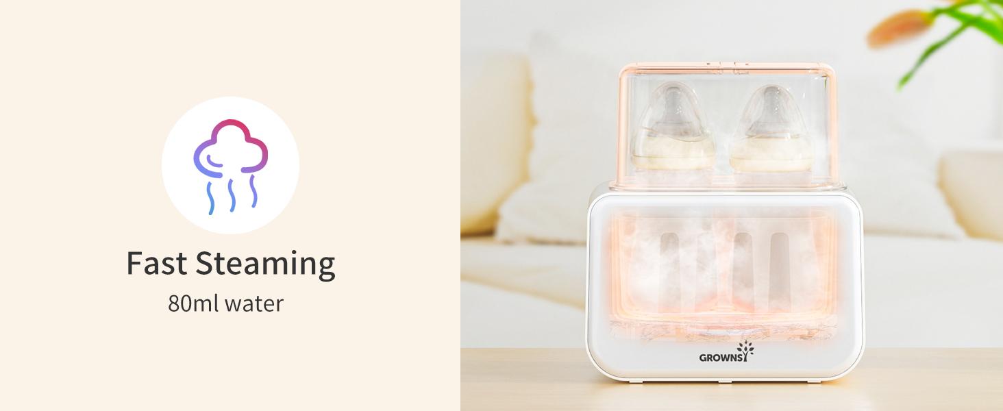 GROWNSY 10-in-1 Smart Double Baby Bottle Warmer with Precision Temp Control, Fast Heating, 24H Keep Warm, Sterilizer, Defrost, Timer & Auto Shut-off – Safe for Breastmilk/Formula/Tall Bottles – Ideal for Twins & Night Feeds – 2025