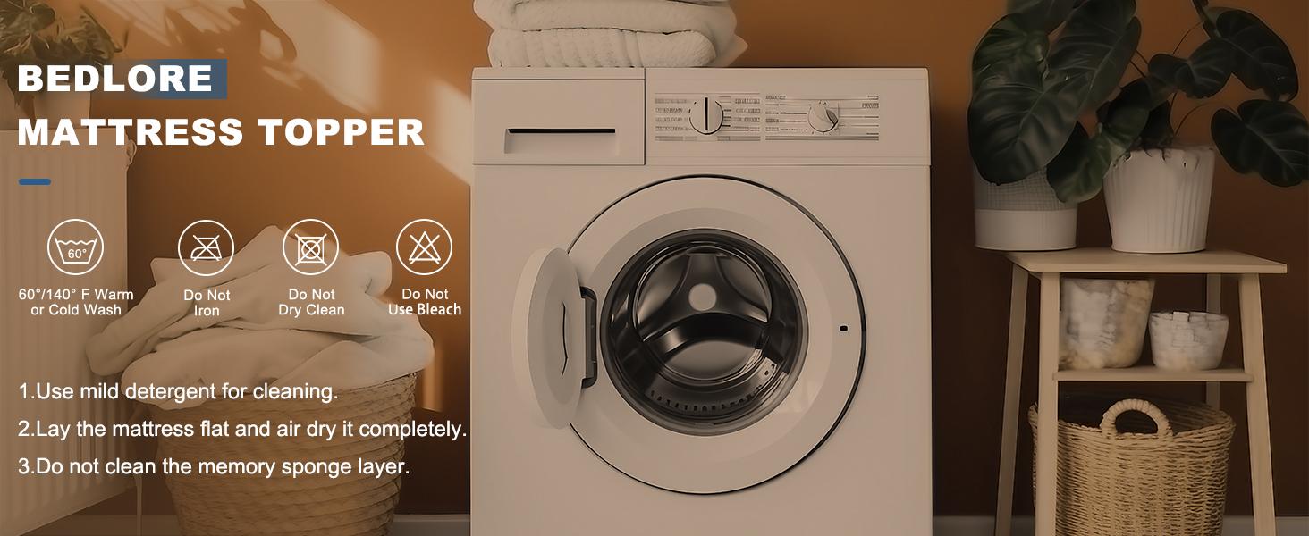 SpringGlowUp【BEDLORE】4-Inch Memory Foam Mattress Topper for Back Pain Relief: Dual-Layer Medium Support With 2" Gel Cooling Foam + 2" Fluffy Pillow Top, Breathable Pressure-Relieving Fitted Pad, Machine Washable Cover Perfect for Guest Bed