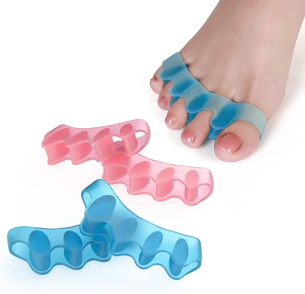 4Pcs Gel Toe Separators for Women & Men, Bunion Corrector Toe Spacers, Yoga Toe Stretchers for Foot Pain Relief, Walking, Running & Daily Use Manicure Nail