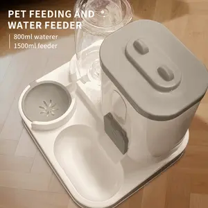 Universal feeder for pet cats and dogs, two-in-one design for food and water, cat food bowl, dog food bowl, simple design, food container