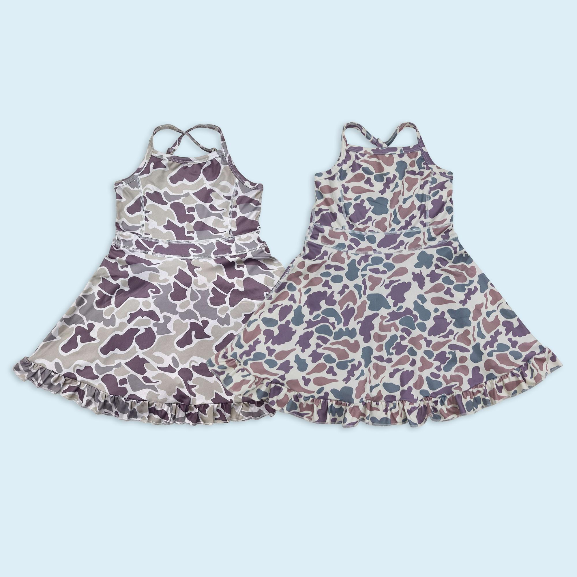 Girls camouflage active wear yoga dress athletic dress