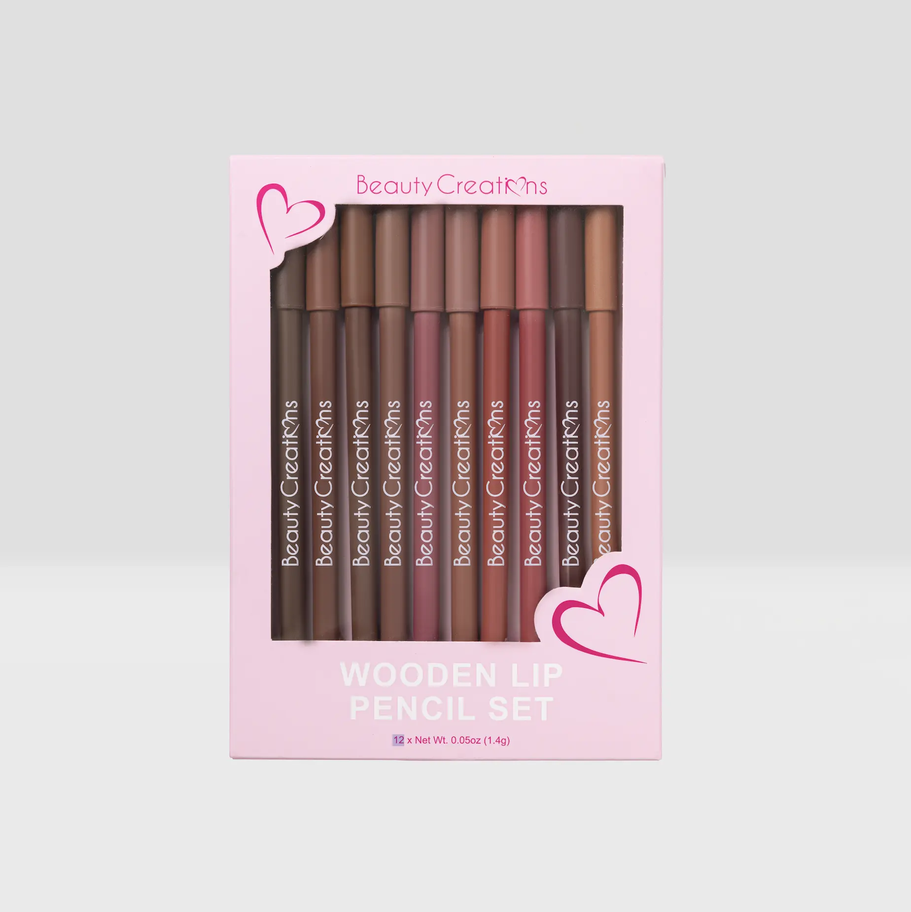 Beauty Creations Wooden Lip Pencil Lipliner Multi-Pack - Smooth, Long-Lasting Cosmetic with 7 Assorted Shades (Cocoa, Cherry, Caramel, Raspberry, Brown, Espresso, Toffee Bites, Berry Me) for Youth Makeup, Any Mood or Occasion