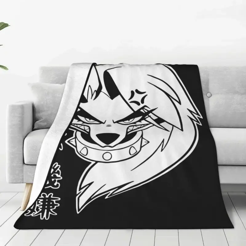 Loona Polyester Flannel Throw Blanket - 50x60in Multi-Size Cozy Aesthetic Celestial Helluva Boss Anime Lightweight Thin, Wrinkle-Resistant, Ideal for Bed, Concert, Reading, Thanksgiving Gifts for Family