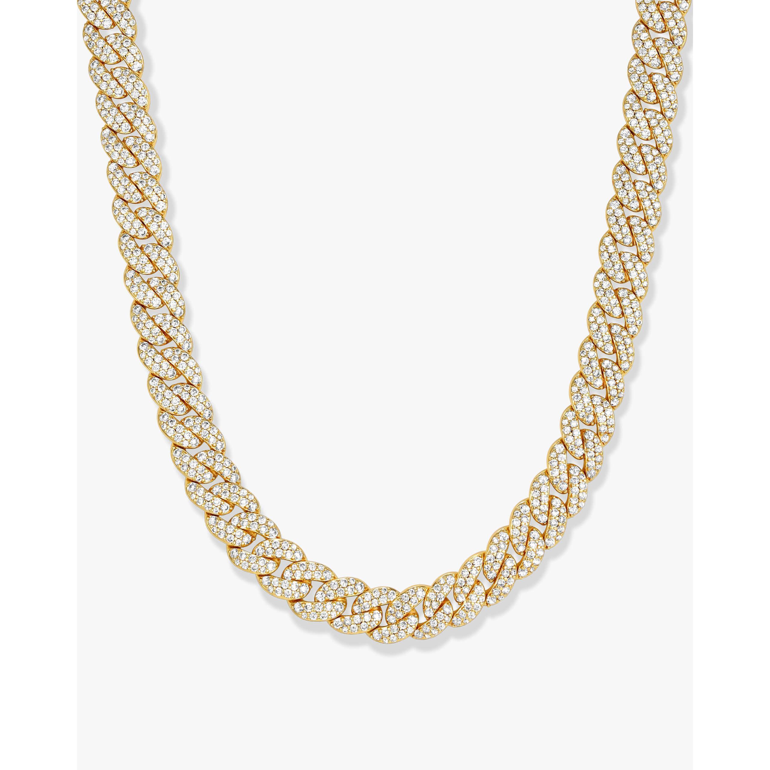 JAXXON Iced Out Cuban Link Chain 8mm - Gold - Diamond Simulants - Box Clasp