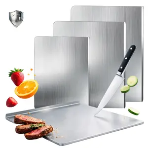 Titanium Cutting Board for Kitchen, 1 Count Durable Easy To Clean Titanium Chopping Board, Home Kitchen Cooking Accessories stainless premium knife Space-Saving Cutting Board Set Portable alloy plastic cutting board kit c ken cleaning cheese knife