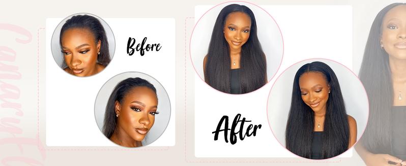 15A PerisModa Kinky Straight Bundles Human Hair Weave Yaki Straight Bundles 12-32 Inches Remy Hair 4C Extensions Set 100% Unprocessed Brazilian Virgin Hair Natural Color For Black Women