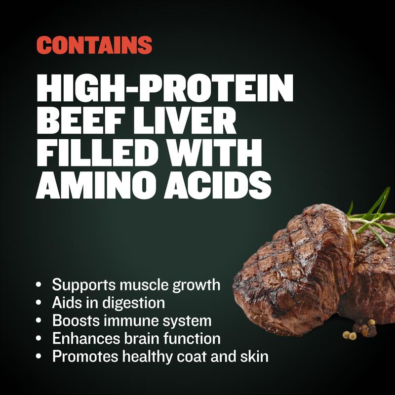 Bully Max Premium High Protein Dog Treats for Puppy & Adult Dogs - Training Dog Food Treats with 32% Protein, Real Meat, Veggies & BCAAs, 400g Bag