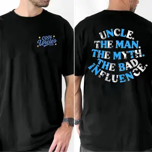 Cool Uncles Club T-Shirt Honoring Unclehood With Man Myth Bad Influence Design