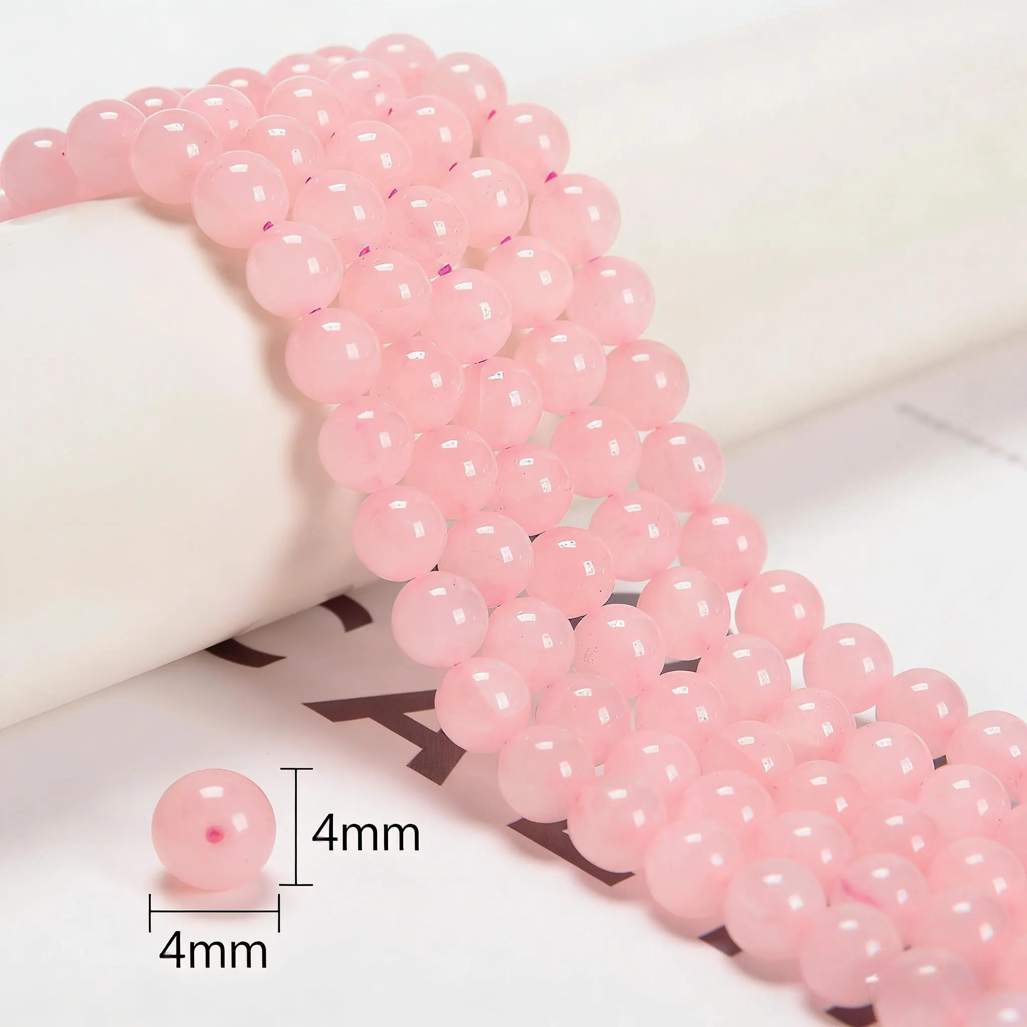 Rose Quartz Smooth Round Beads 4mm 6mm 8mm 10mm 12mm 15.5" Strand