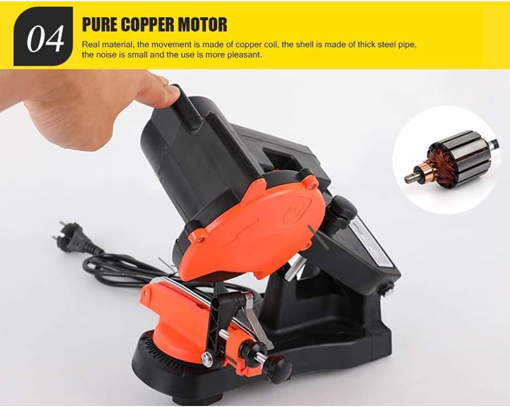 85W Electric Power Chainsaw Sharpener Wall, Bench or Vise Mount Grinder for Sharpening Oregon Husqvarna Stihl Echo Saw Chain w/Chain Saw Grinding Wheel