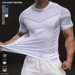 LIFE KEEPS MOVING New Minimalist Sports Short-Sleeve T-Shirt, Muscle Fitness High-Stretch Quick-Dry Men’s Training Tank Top, American-Style Training Vest, Base Layer Quick-Dry Stretch Breathable Top, Spring/Summer Gift