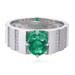 Emerald Solitaire Ring ,Vintage Emerald Diamond Engagement Ring,Art Deco Statement Jewelry,May Birthstone Ring ,Oval Emerald Statement Ring