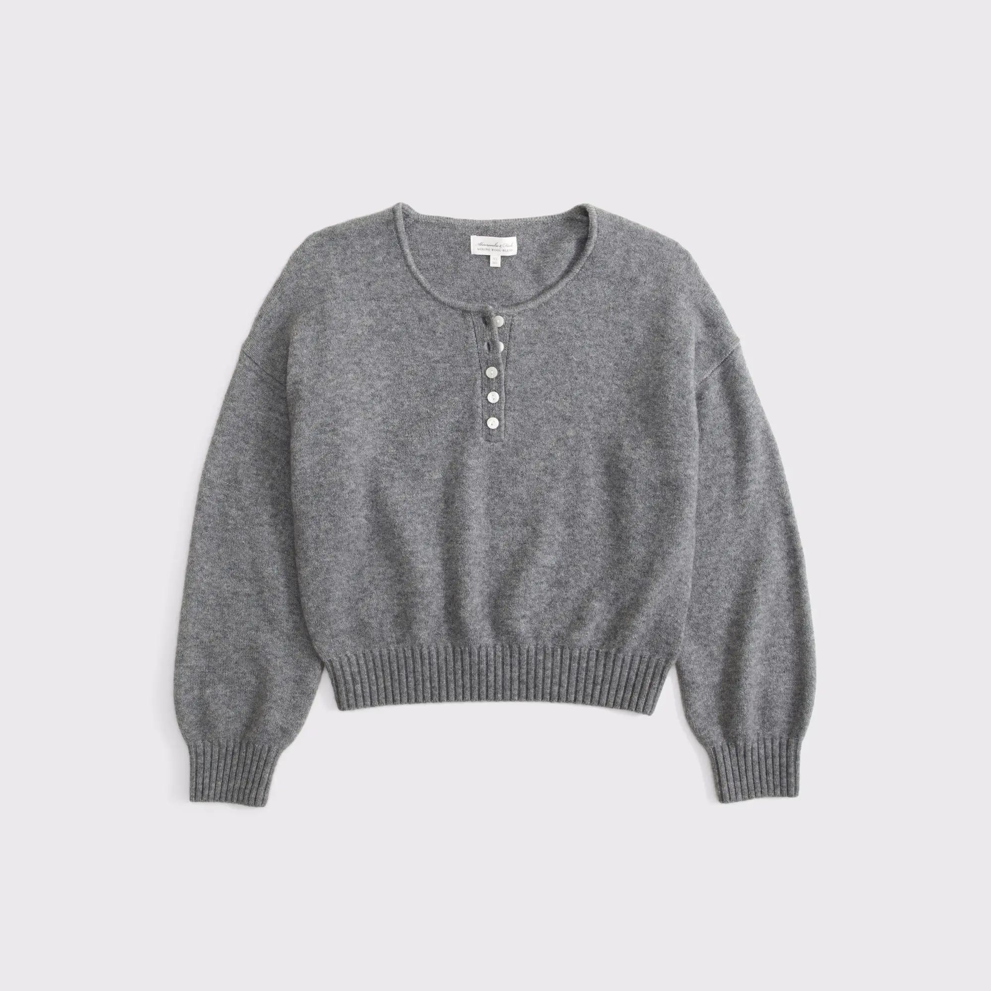 Abercrombie & Fitch Merino Wool-Blend Henley Sweater