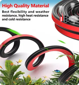52.49 Ft Car Door Seal Strip Universal Self Adhesive Automotive Weather Stripping, Double Layer 5-Hole Car Door Soundproofing Strip, Rubber Seal Strip for Cars Trucks SUVs RVs Hood Cover