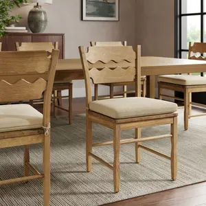 Jax Fabric Dining Chair Seat Cushion in Linen
