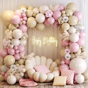 Neutral Balloon Garland Arch Kit 122pcs in Macaron Pink, Nude & Ivory for Weddings & Parties