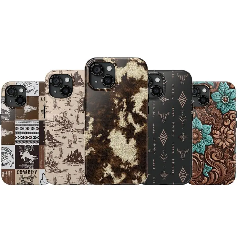 Vintage Western Phone Cases, Boho Tough Cases for IPhone, Rodeo Cowboy Phone Case, Howdy Cowgirl Cover For iphone 17 pro case 16 max plus air 15 14 13 & For Samsung Galaxy S25 S24 Ultra Galaxy A15 A16 5G