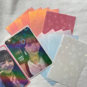 Shimmery Glitter Card Sleeve - Assorted Colors with Heart and Glitter Designs, Ideal for Personalizing Cards and Gifts