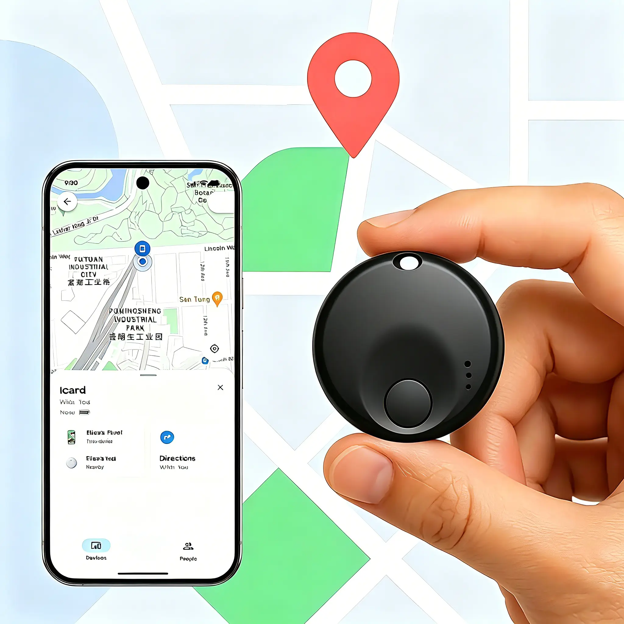 Mini Car GPS Tracker Tags Compatible with iOS Find AppsWireless Tracker for Luggage, Keys