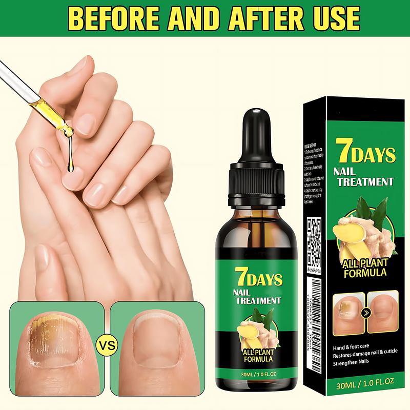 7-Day Nail Fungal Treatment Serum Foot Fungus Remedy Removal Products Anti infection Onychomycosis Paronychia Repair Gel Care Ginger Healthcare Therapeutic Therapy Bathroom Solution nailgrowthoil Healthy Wellness Aid Liquid Fitness Organic Skin Ginkgo