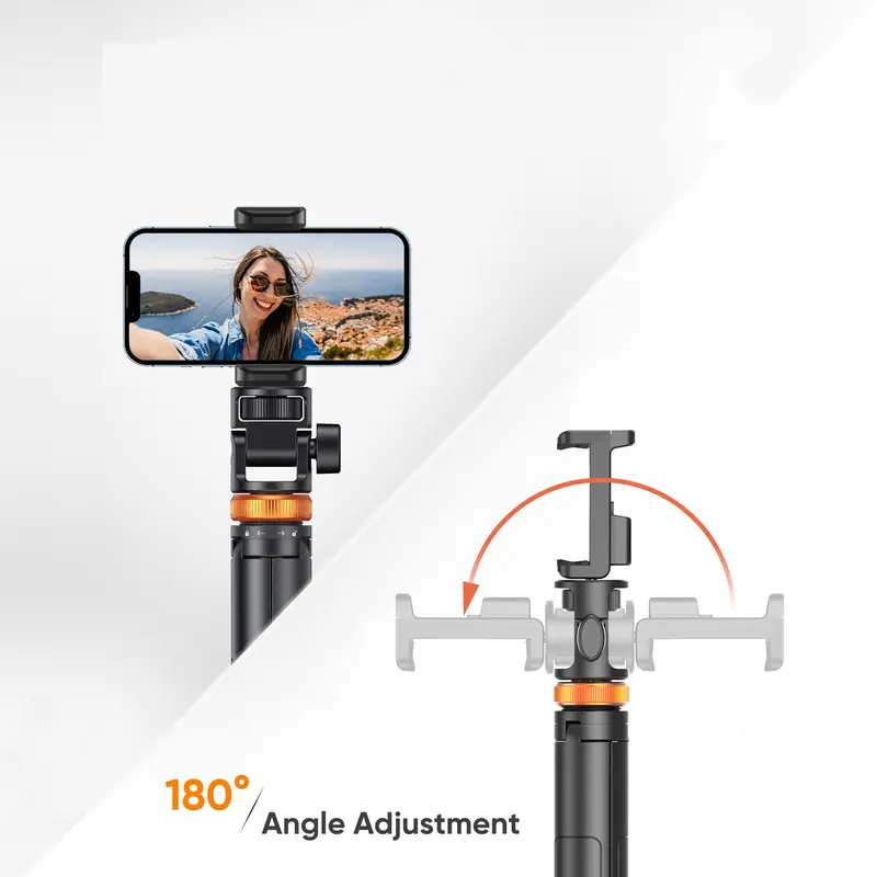 Product Introduction of 61" Phone Tripod for iPhone/Android & Selfie Stick with Remote, Upgraded Stand, Compatible with iPhone 16/15/14/13, Travel-Friendly & Stable 14