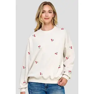 Cherry Embroidered Sweatshirt