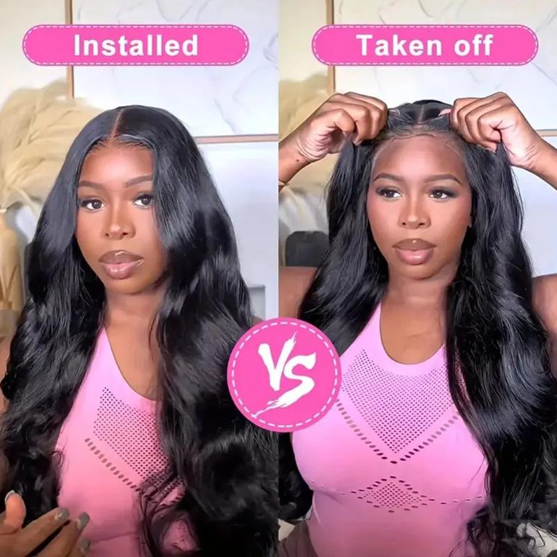 Bling Hair Glueless Wigs Human Hair Pre Plucked Pre Cut 7x5 Glueless 16-34 Inch Body Wave 13x4/6 Drawstring Human Hair 180% Put on And Go Glueless Wig For Black Women