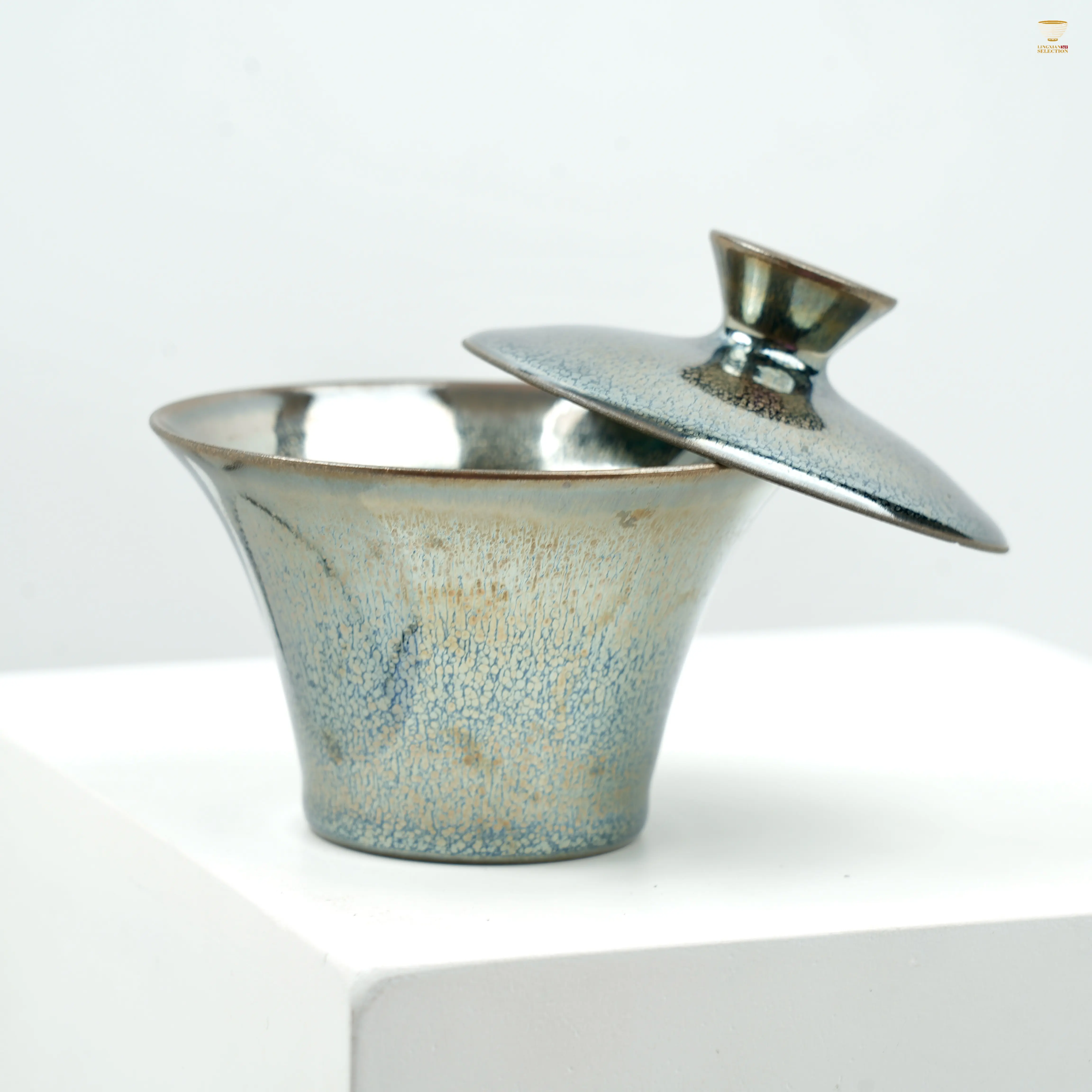 【Jian Zhan Ultra-Thin Gaiwan by Master LuoXi 】– Handmade Tenmoku Tea Bowl with Two Glaze Styles For Daily Tea Drinking