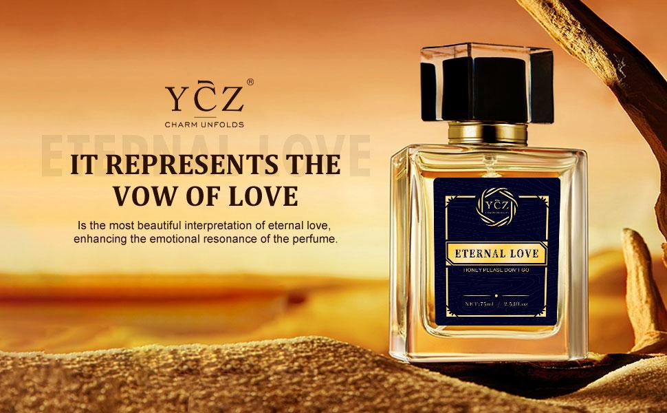 YCZ Eternal Love Eau De Parfum 75ml Floral Fruity Scent with Musk Ambergris Jasmine Rose Patchouli Vanilla Fragrance Gift Bottle 2.53oz Vintage Perfume Aluminum Nozzle Smoothlines Edp Sprays