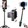 USfoture 6-in-1 Mini 20.5'' Selfie Stick with LED Lights. Can Converts into Mini Tripod/Phone Camera Grip/Handheld Stabilizer/Phone Stand. Selfie Stick with Rechargable Remote