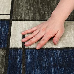 【GARVEE】Washable Rugs 8 x 10 Rug for Living Room Modern Geometric Rug Non Slip Navy Rug Soft Floor Mats Large Area Rug Stain Resistant Carpet for Bedroom Dining Room Nursery Blue/Taupe 8'x10'
