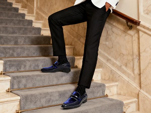 Bruno Marc Formal Mens Patent Loafers - Classic Tuxedo Dress Shoes for Wedding Business Party in Rich Colors Round Toe Slip On Plain Pattern Removable Insole