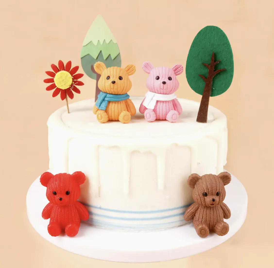 Simulated Wool Bear Figurine, Collectible Decoration Toy Simulated Wool Bear Figurine, Collectible Decoration Toy
