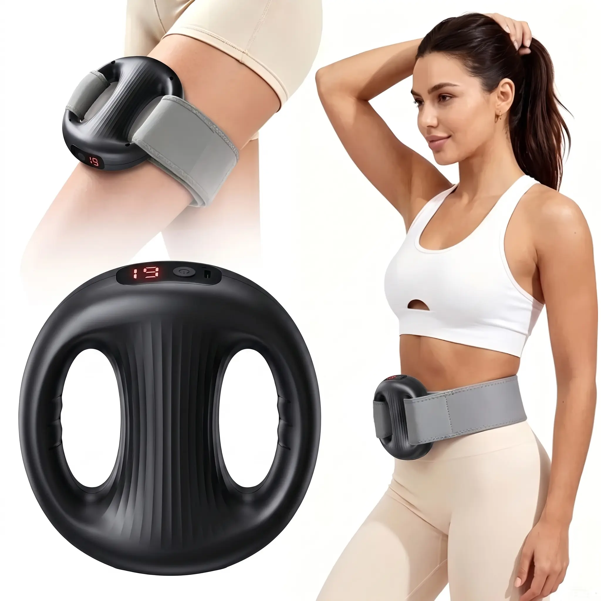 Lazy Home Workout Gear YXD18 Mini Fascia Ring, 2026 New, 12 adjustable modes, fits waist up to 55 inches, for back muscle toning