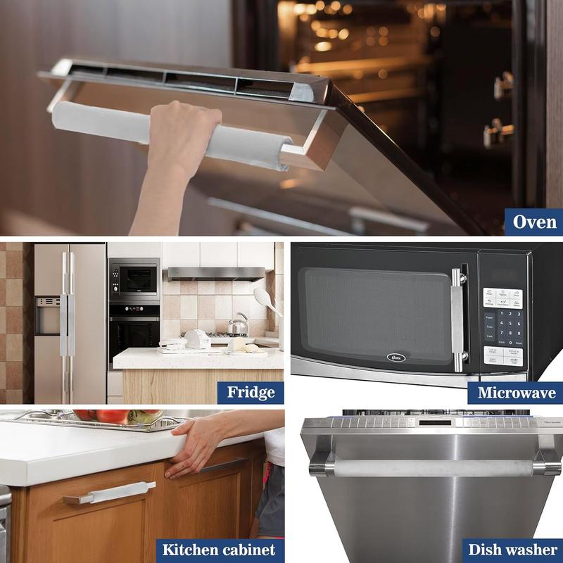 LMMAKE Refrigerator Door Handle Covers, Set of 2, Keep Your Kitchen Appliance Clean from Smudges, Drips, Food Stains, Oil, Handmade Decor Protector for Fridge, Ovens, Dishwashers