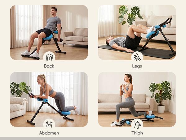 Foldable Ab Machine for Home Workouts – Adjustable Abdominal Trainer with Knee Protection, Compact Core Strengthening Equipment for Home Gym – Space-Saving Design